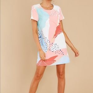 Red dress - Calm Bliss Multi Tee Dress